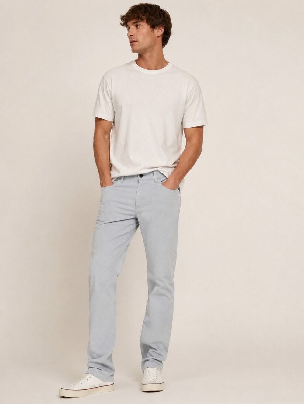 TENORE Men's Bedford Cord 5-Pocket Pants Light Blue 32 Stretch NWT